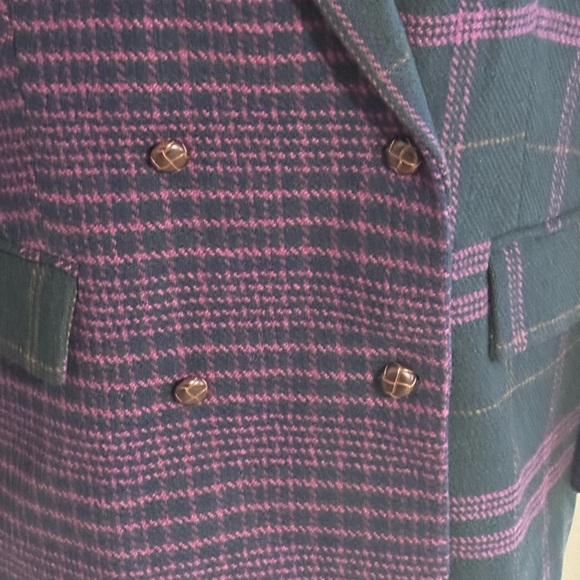 SAM EDELMAN Braellynn Relaxed Double Breasted Wool
Blend Blazer Plaid Coat XL - Picture 8 of 11